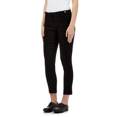 Red Herring Black textured cropped formal trouser